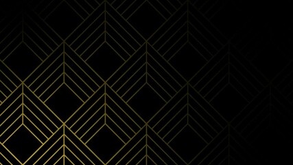 Poster - Gold gradient and black smooth luxury light reveal geometric abstract art deco pattern motion graphics background