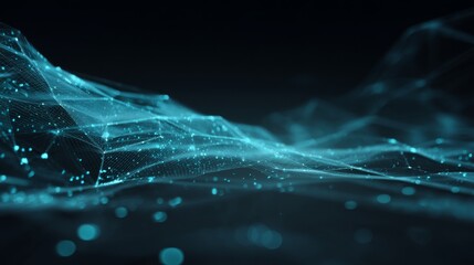 Poster - The concept of abstract technology is set against a background of big data, with motion depicting the flow of digital information and the transfer of large datasets