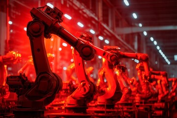 Poster - Intelligent factory robotic vision sensor camera system for manufacturing industry 4.0 technology concept