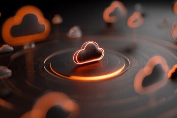 Poster - The concept of internet infrastructure is depicted in an abstract technology background created through 3D rendering