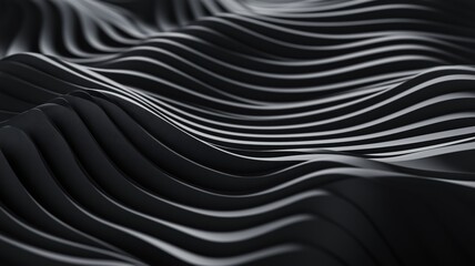 Poster - exploring the dynamic flow of black and white waves in a minimalist artistic composition