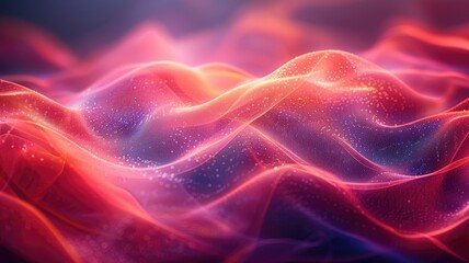 Poster - abstract picture colorful light particle with digital technology style design connecting become dyna