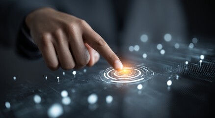 Poster - Personal access is now secured through the utilization of fingerprint identification, a crucial element of biometrics security, E-kyc, and pioneering technology concepts