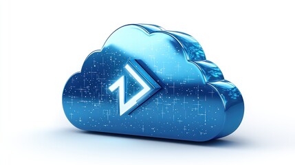 Poster - 3D rendering of Azure cloud, symbolizing digital innovation and advanced technology