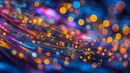 Aufkleber - A stock illustration featuring an abstract futuristic background with blue light streaks, representing the speed and efficiency of 5g or 6g technology in wireless data transmission and high-speed