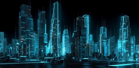 Poster - The concept of a modern technology background is represented through an abstract futuristic design, incorporating digital technology and 3D illustration elements