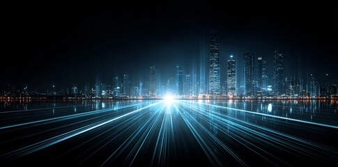 Poster - The background design concept combines modern technology with an abstract futuristic theme, all of which is digitally created and showcased as a 3D illustration