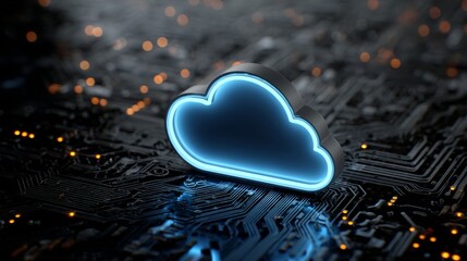 Poster - Cloud computing, circuit background data processing technology, and cloud storage are all related concepts