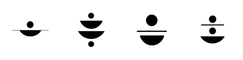 Poster - Vector illustration icon featuring black and white graphical symbols representing balance and harmony in design elements