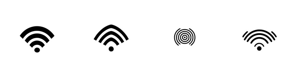 Poster - Vector illustration of wireless signal icons representing various signal strengths and connectivity