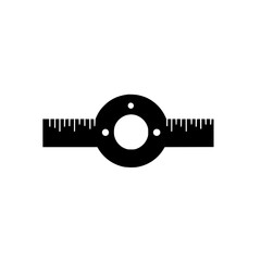 Poster - Vector illustration of a black and white ruler icon designed for educational and design purposes in technical settings