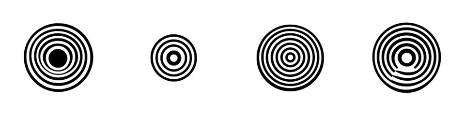 Poster - Black and white vector illustration of concentric circular designs showcasing varying sizes and patterns
