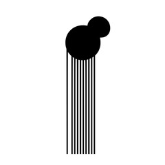 Poster - Vector illustration of abstract shapes in black and white with vertical lines and geometric forms