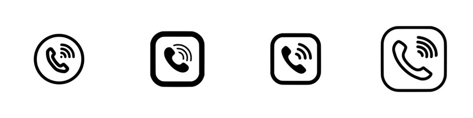 Poster - Vector illustration icons representing different styles of phone call symbols suitable for various digital applications and user interfaces