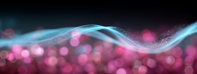 Aufkleber - The city's traffic is juxtaposed with business and technology graphs, showcasing an abstract blue background of cyber networks and interconnected particles that represent digital connectivity and