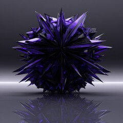 Poster - a futuristic and spiritual 3d rendering of a metallic mandala with sharp edges and curved lines, set