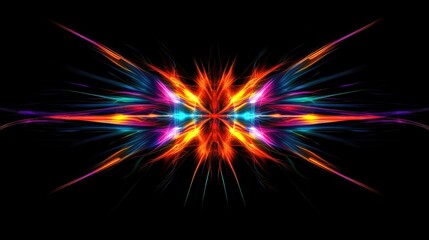 Poster - Vibrant Abstract Light Burst with Dynamic Colors and Energy Flow