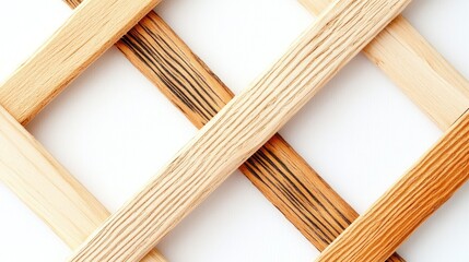 Poster - Stylish Geometric Pattern of Wooden Strips on White Background