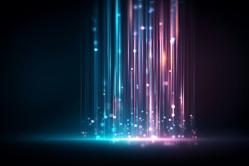 Poster - A background of digital data stream with binary code illustrates the flow of information related to cyber security technology