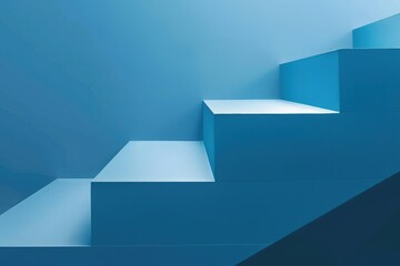 Poster - Abstract of minimal style of interior design. Architecture of room design by blue color, inside of house express seamless wall tiles with plain decoration perfect for peaceful style background. AIG51.