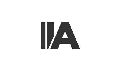 Poster - IIA logo design template with strong and modern bold text. Initial based vector logotype featuring simple and minimal typography. Trendy company identity.