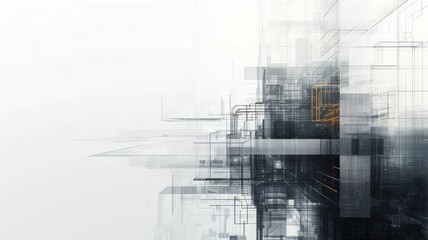 Poster - Abstract complex glitch with pixel effect in tech background use shading and glitches texture express mysterious design or complex flow through tiny object convey sense of future digital scene. AIG53.