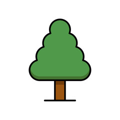 Poster - Tree Evergreen Pine Nature Line Icon Environment Outdoor Christmas Flat Outline Vector Editable Easy to Edit Symbol