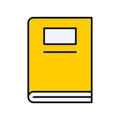 Poster - Closed Book Reading Learning Line Icon Education Knowledge Study Flat Outline Vector Editable Easy to Edit Symbol