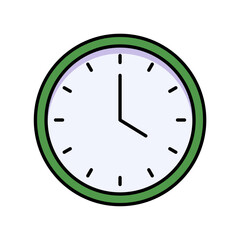 Poster - Clock Time Hour Minute Line Icon Business Planning Deadline Outline Vector Easy to Edit Flat Symbol