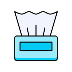 Poster - Tissue Box Tissue Paper Hygiene Line Icon Health Home Cleaning Flat Outline Vector Editable Easy to Edit Symbol