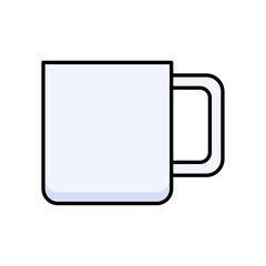 Fototapete - Coffee Mug Drink Beverage Line Icon Cafe Kitchen Food Flat Outline Vector Editable Stroke Easy to Edit Symbol