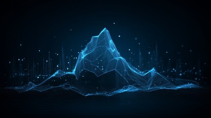 Poster - Abstract connected dots and lines represent the concept of AI technology, showcasing the motion of digital data flow through a complex communication and technology network with moving lines and dots