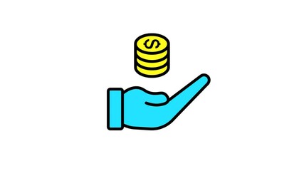 Poster - Coin animation on isolated white background. Animation suitable for media reactions. 4K resolution video