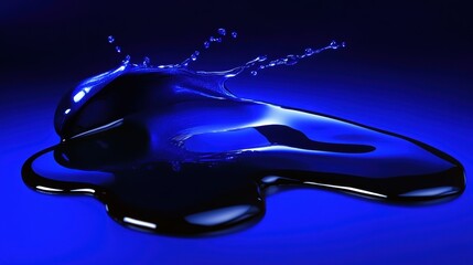 Aufkleber - Cobalt blue liquid splash on surface studio shot abstract concept close up high speed photography