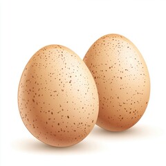Aufkleber - Two speckled brown eggs on a white surface representing healthy eating and Easter holiday themes
