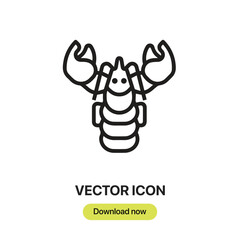 Fototapete - Lobster icon vector. Linear-style sign for mobile concept and web design. Lobster symbol illustration. Pixel vector graphics - Vector.	