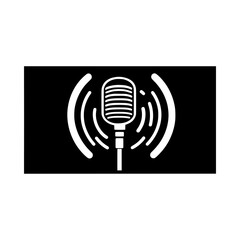 Poster - Creative Podcast Icon Abstract Microphone