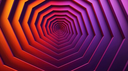 Fototapete - Colorful spiral design creates a mesmerizing tunnel effect with vibrant hues and smooth gradients
