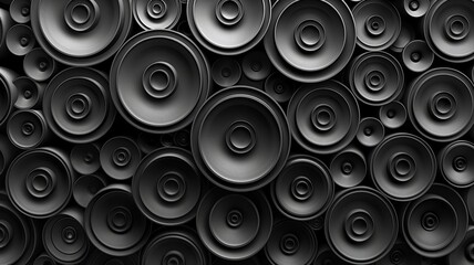 Poster - Innovative black speaker design creating a dynamic and immersive audio experience in modern environments