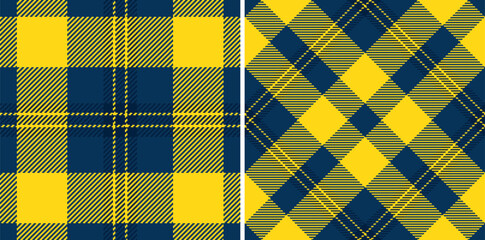Aufkleber - classic plaid patterns in vibrant blue and yellow. versatile design for textiles, backgrounds, or di