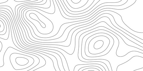Poster - Abstract topographic map contour, white background and black wave lines pattern texture. geographic contour map grid backdrop paper texture. terrain path isolated on a background.	
