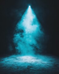 Aufkleber - Spotlight shines down illuminating stage in smoky atmosphere abstract background studio shot