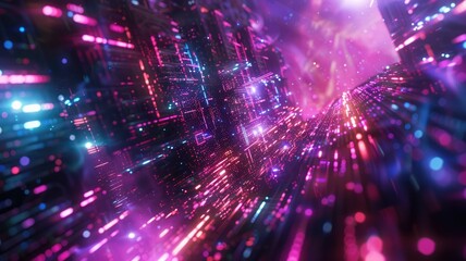 abstract of digital shape or line and technological cyber style particle design connect in surreal e