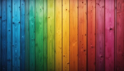 Poster - Colorful Wooden Planks in Gradient Pattern: A Vibrant Textured Background