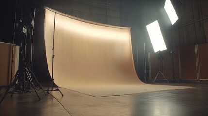 Poster - Smooth chroma paint across studio walls and floor, lit evenly with soft white panels