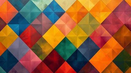 Poster - Vibrant geometric patterns create a stunning visual display in an art piece showcasing various contrasting colors