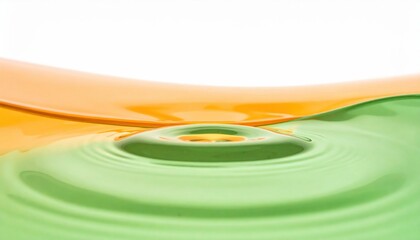 Poster - Rippling water colors dynamic interaction of orange and green liquid abstract art studio setting close-up view visual fluidity