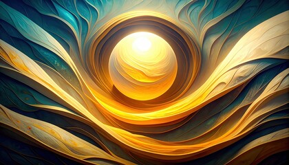 Poster - Illuminating abstract patterns of light and texture digital art installation modern gallery vibrant colors aerial view contemporary design