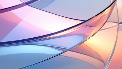Poster - Dynamic abstract design of curved glass shapes modern art gallery visual content vibrant environment artistic viewpoint