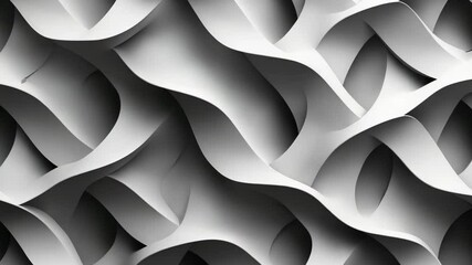Poster - Abstract white wave patterns showcasing modern design aesthetics and textures in 4K resolution